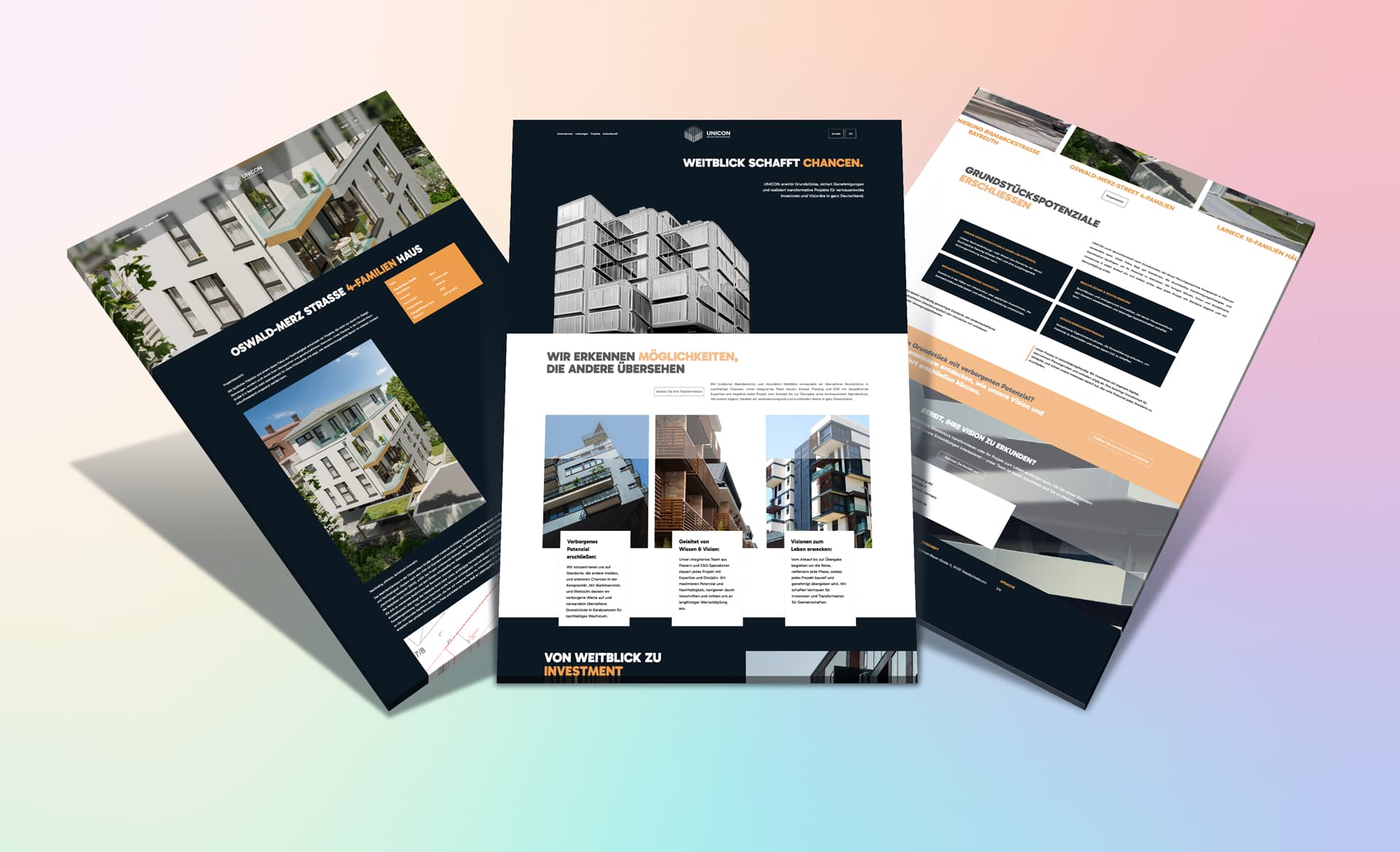 Mockup der Unicon-Invest-Website