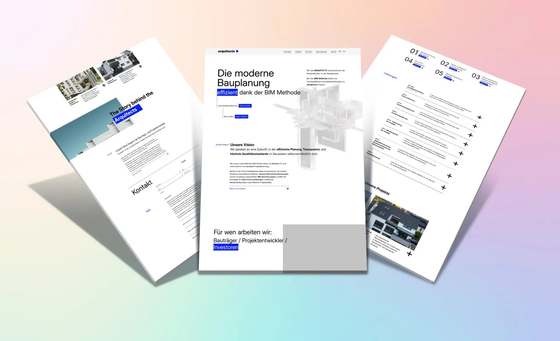 Mockup der Arquitects-Website